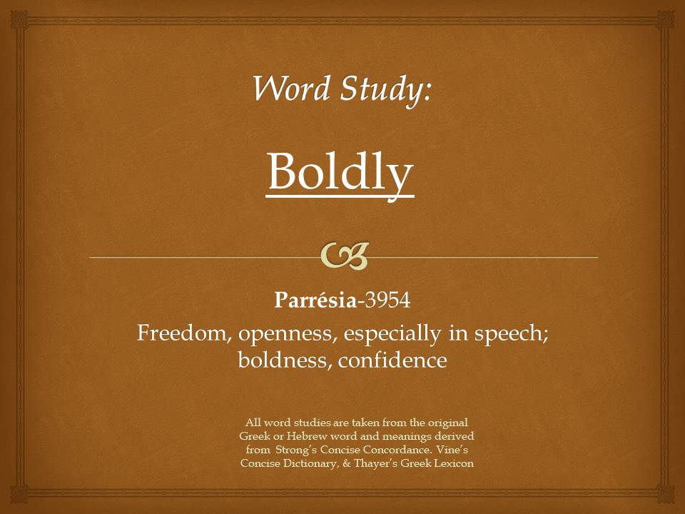 Word Study Boldly