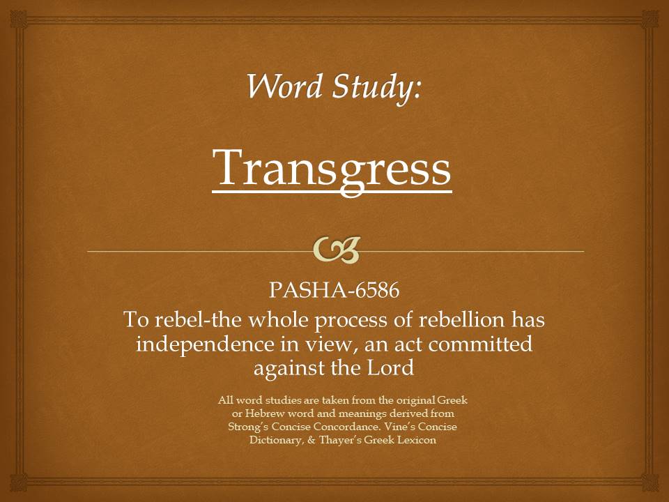 Word StudyTransgress