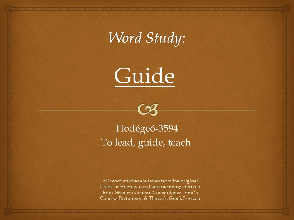 Word Study GUIDE