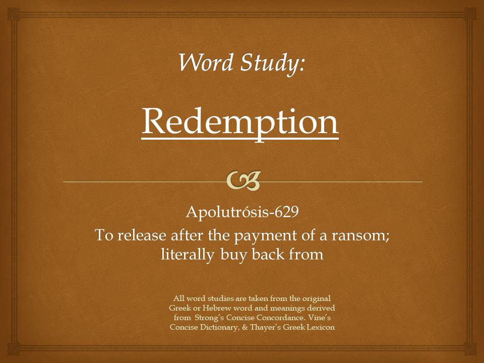 Word Study Redemption