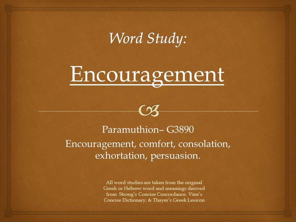 Word Study Encouragement