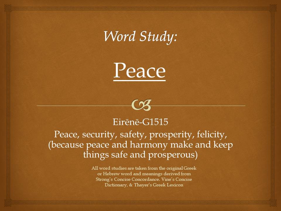 Word Study Peace