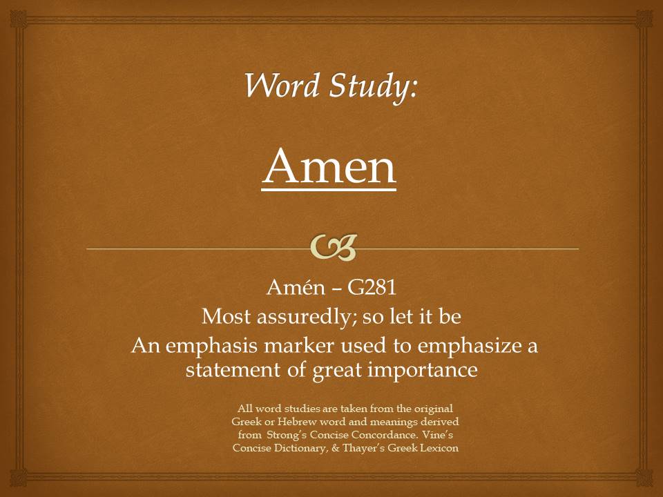 Word Study Amen