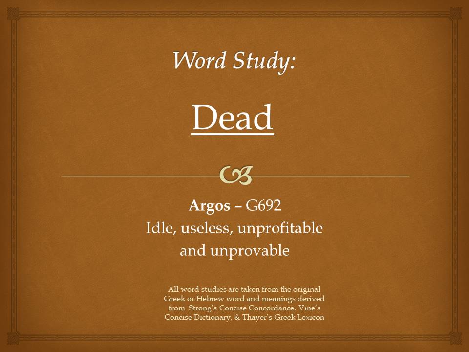 Word Study Dead