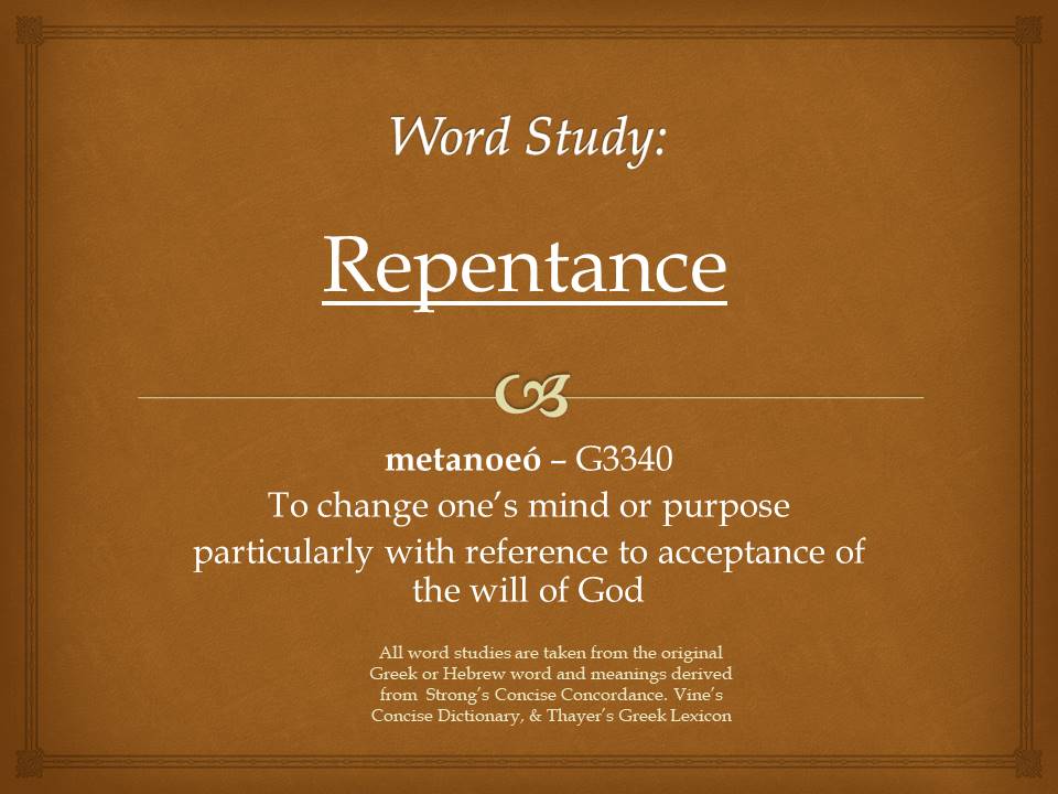 Word Study Repentance