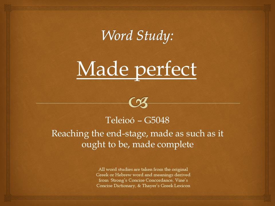 Word StudyMade perfect