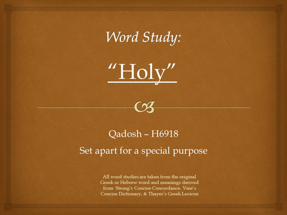 Word Study Holy