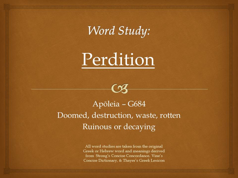 Word Study Perdition