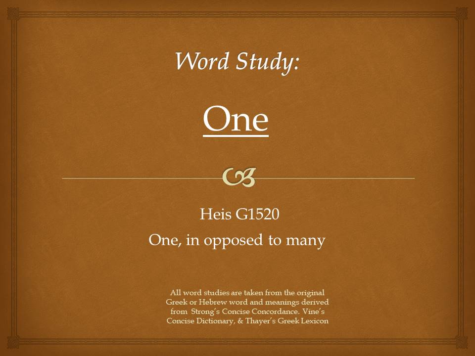 Word Study One