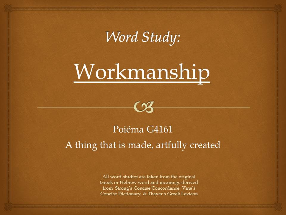 Word Study Workmanship