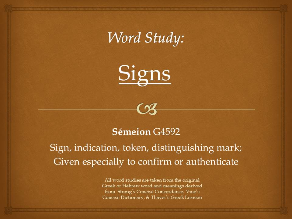 Word Study signs