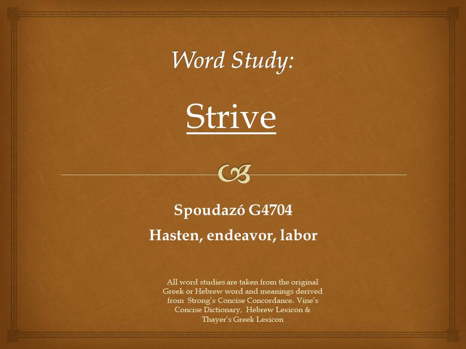 Word Study Strive