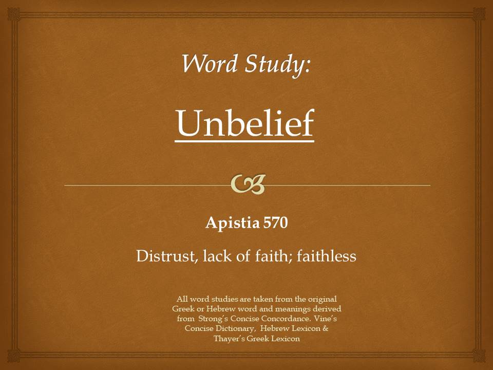 Word Study Unbelief