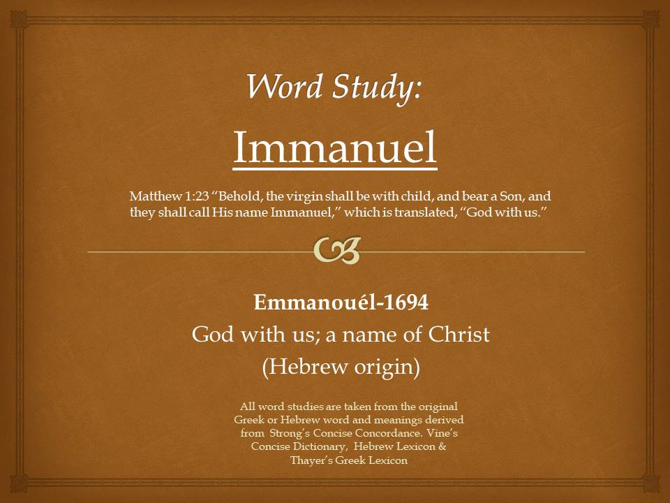 Word Study Immanuel