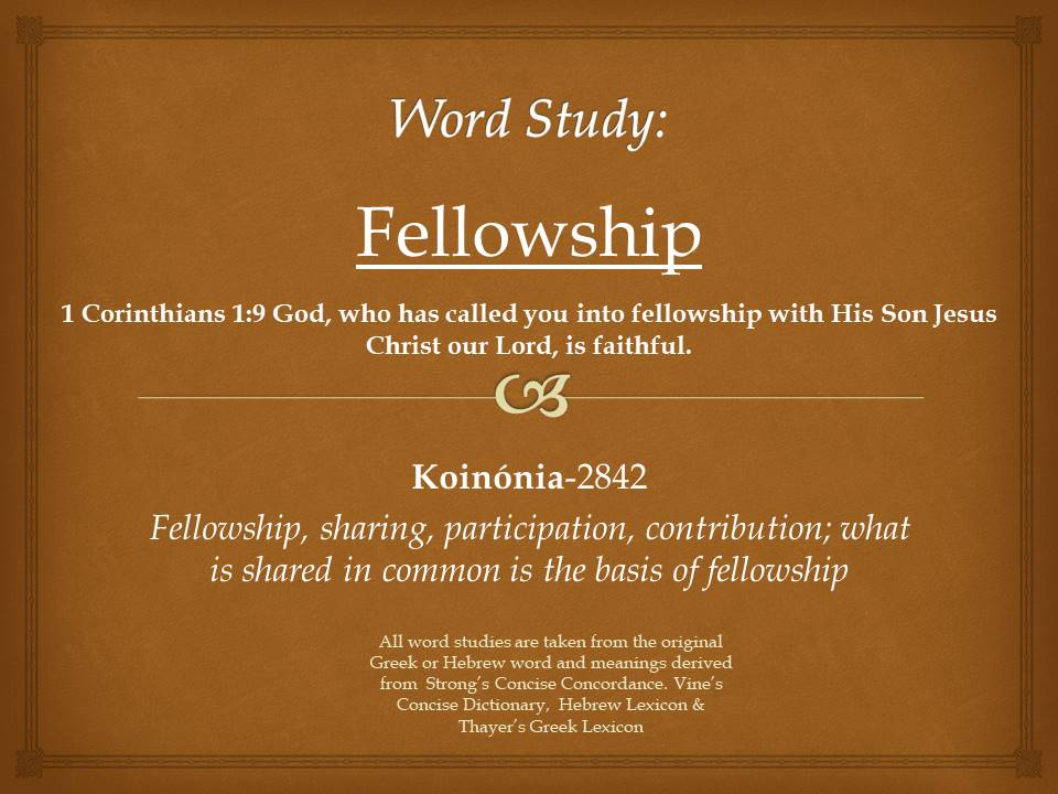 Word Study Fellowship