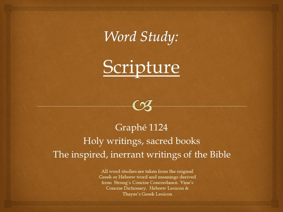 Word Study Scripture